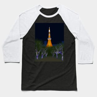 Tokyo Tower (Night) Baseball T-Shirt